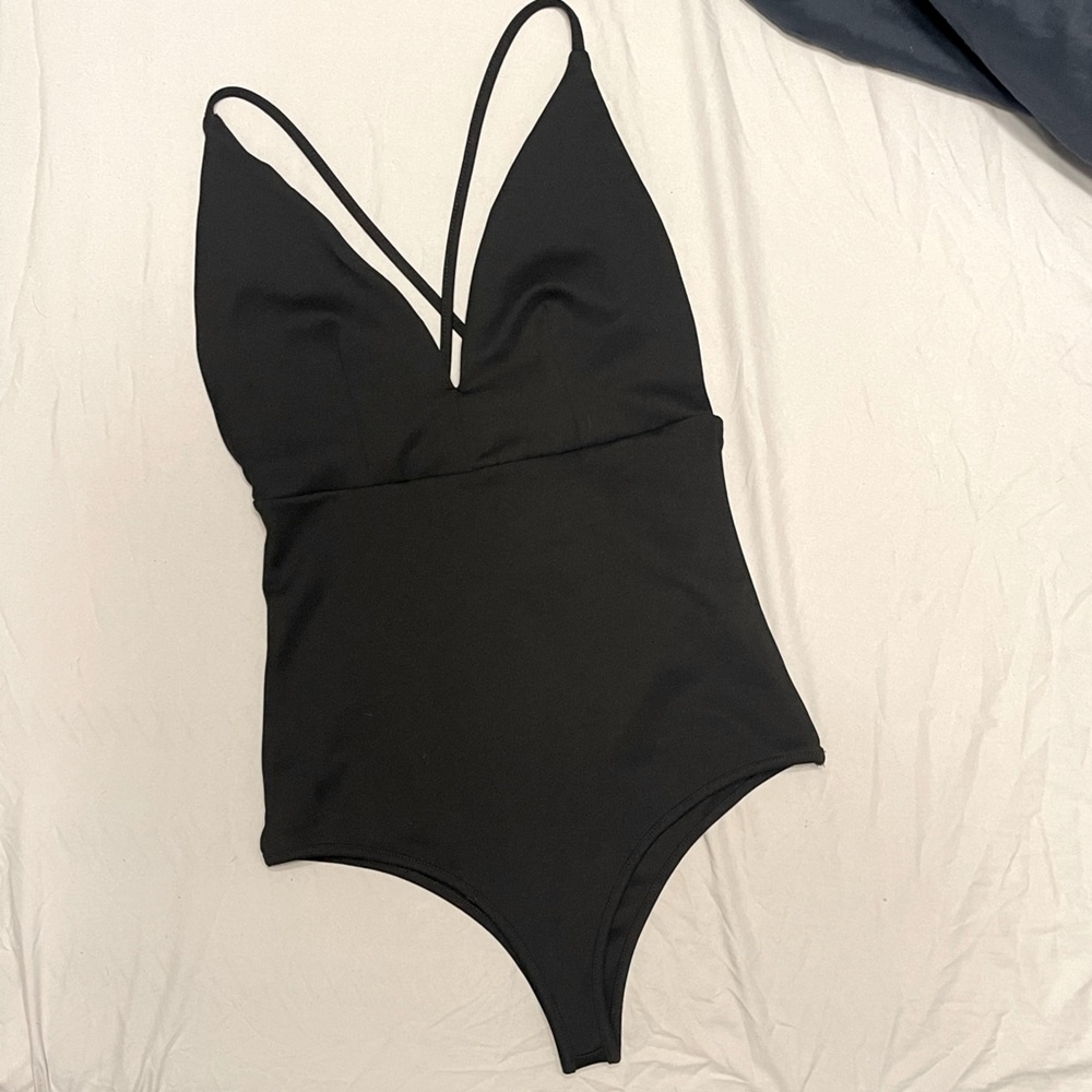 NWT Love Culture Black Bodysuit Size M